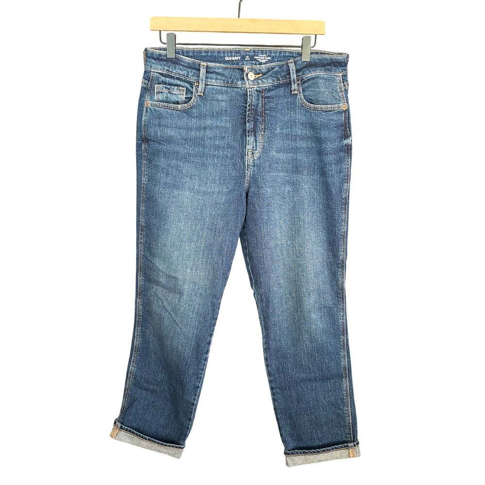 Old Navy High Rise Vintage Slim Jeans 10 10P P10 Dark Wash